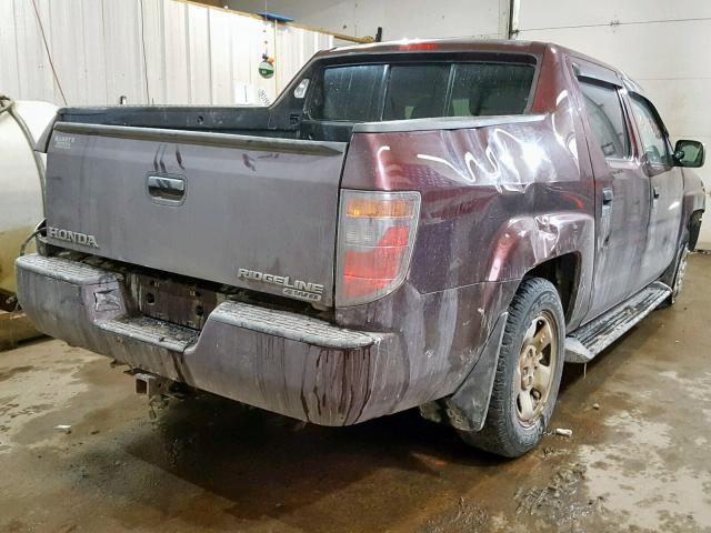 2HJYK16207H545306 - 2007 HONDA RIDGELINE BLUE photo 4