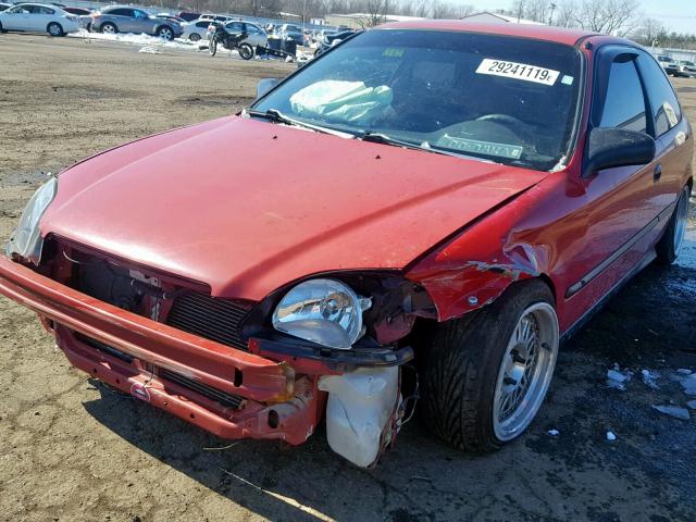 2HGEJ6448TH102280 - 1996 HONDA CIVIC DX RED photo 2