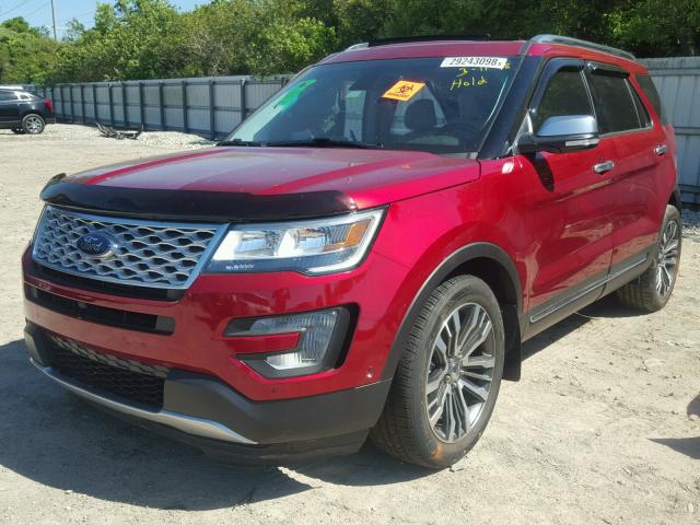 1FM5K8HT2HGA08130 - 2017 FORD EXPLORER P RED photo 2