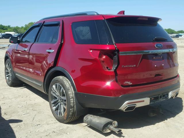 1FM5K8HT2HGA08130 - 2017 FORD EXPLORER P RED photo 3