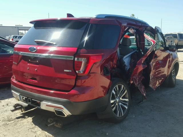 1FM5K8HT2HGA08130 - 2017 FORD EXPLORER P RED photo 4