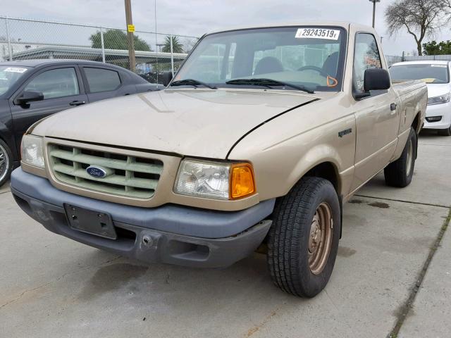 1FTYR10U82PB30149 - 2002 FORD RANGER GOLD photo 2