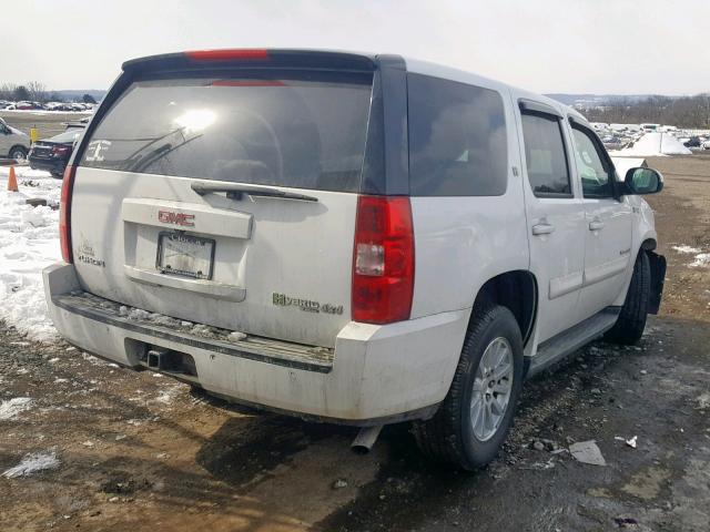 1GKFK13539R106263 - 2009 GMC YUKON HYBR WHITE photo 4