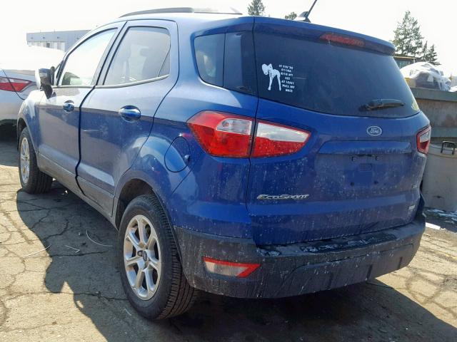 MAJ3P1TE6JC179205 - 2018 FORD ECOSPORT S BLUE photo 3