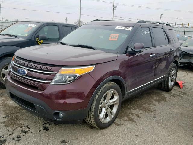 1FMHK7F87BGA33277 - 2011 FORD EXPLORER L MAROON photo 2