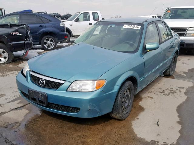 JM1BJ225410444297 - 2001 MAZDA PROTEGE LX GREEN photo 2