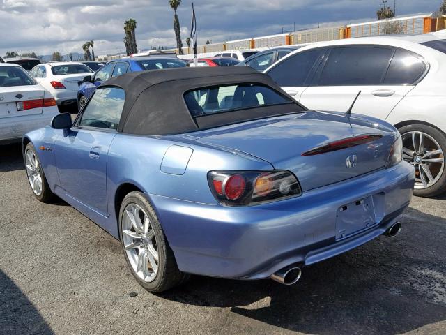 JHMAP21474T001954 - 2004 HONDA S2000 BLUE photo 3