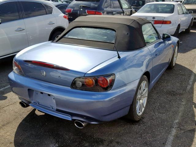 JHMAP21474T001954 - 2004 HONDA S2000 BLUE photo 4