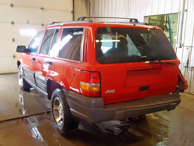 1J4GZ58S2WC166304 - 1998 JEEP GRAND CHER RED photo 3