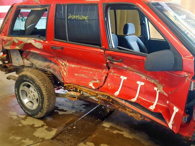 1J4GZ58S2WC166304 - 1998 JEEP GRAND CHER RED photo 9