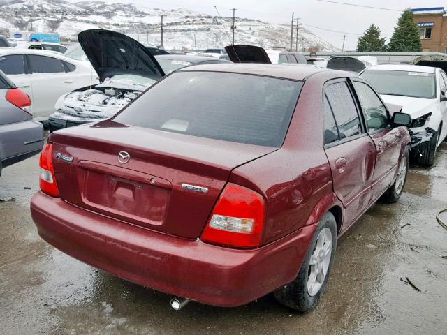 JM1BJ225330195204 - 2003 MAZDA PROTEGE DX BURGUNDY photo 4