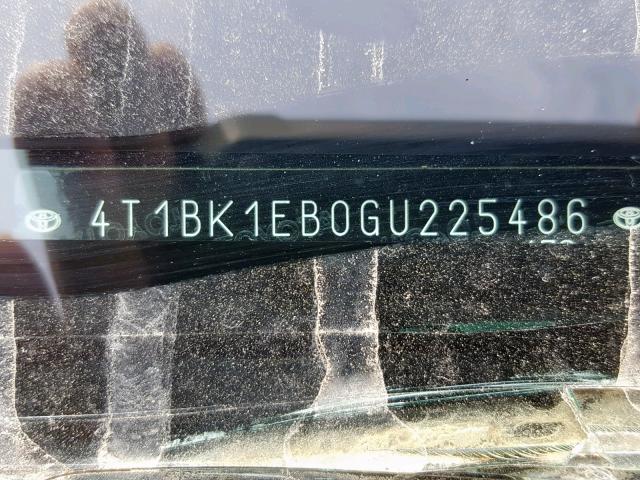 4T1BK1EB0GU225486 - 2016 TOYOTA AVALON XLE BLACK photo 10