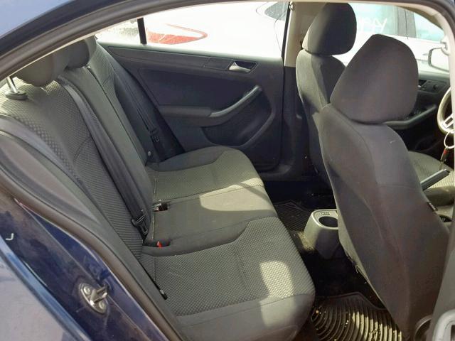 3VW2K7AJ7BM095897 - 2011 VOLKSWAGEN JETTA BASE BLUE photo 6