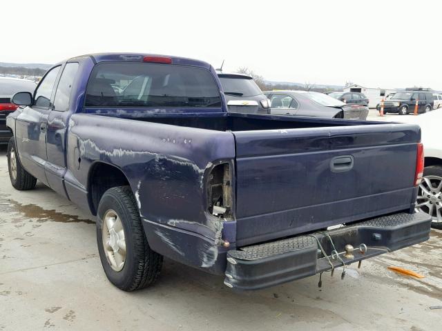 1B7FL22P4WS597089 - 1998 DODGE DAKOTA BLUE photo 3