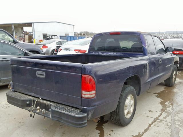 1B7FL22P4WS597089 - 1998 DODGE DAKOTA BLUE photo 4