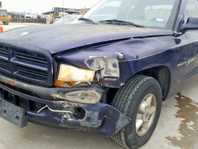 1B7FL22P4WS597089 - 1998 DODGE DAKOTA BLUE photo 9