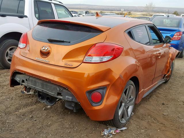 KMHTC6AE5DU158569 - 2013 HYUNDAI VELOSTER T ORANGE photo 4