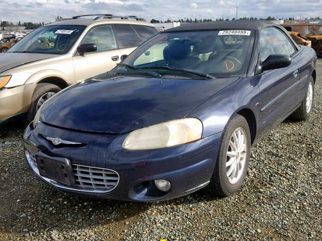 1C3EL55T73N573020 - 2003 CHRYSLER SEBRING LX BLUE photo 2