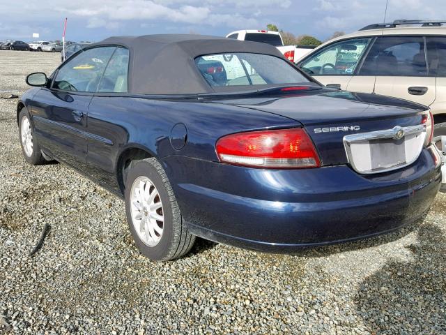 1C3EL55T73N573020 - 2003 CHRYSLER SEBRING LX BLUE photo 3