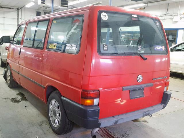 WV2MC0700PH050506 - 1993 VOLKSWAGEN EUROVAN MV RED photo 3