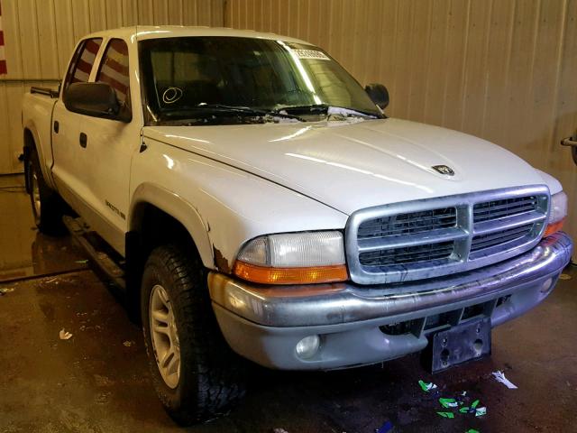 1B7GG2AN71S124496 - 2001 DODGE DAKOTA QUA WHITE photo 1