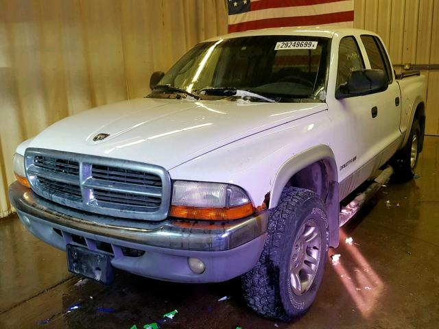 1B7GG2AN71S124496 - 2001 DODGE DAKOTA QUA WHITE photo 2