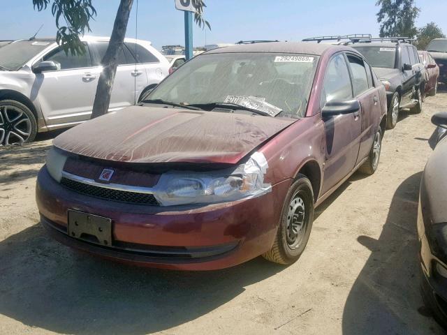1G8AG52F73Z180568 - 2003 SATURN ION LEVEL MAROON photo 2