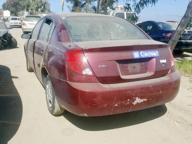 1G8AG52F73Z180568 - 2003 SATURN ION LEVEL MAROON photo 3