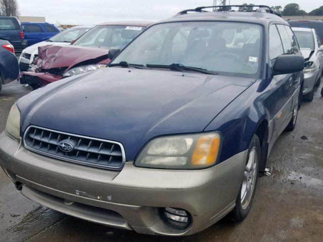 4S3BH675437612834 - 2003 SUBARU LEGACY OUT BLUE photo 2