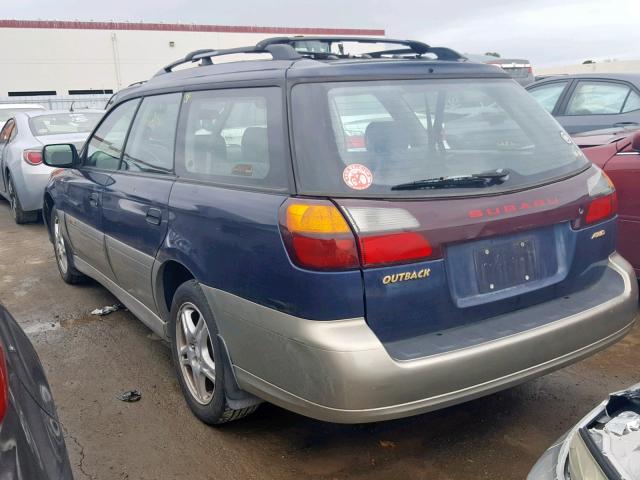 4S3BH675437612834 - 2003 SUBARU LEGACY OUT BLUE photo 3