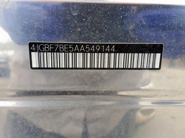 4JGBF7BE5AA549144 - 2010 MERCEDES-BENZ GL 450 4MA GRAY photo 10