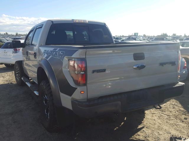 1FTFW1R63DFA07520 - 2013 FORD F150 SVT R GRAY photo 3