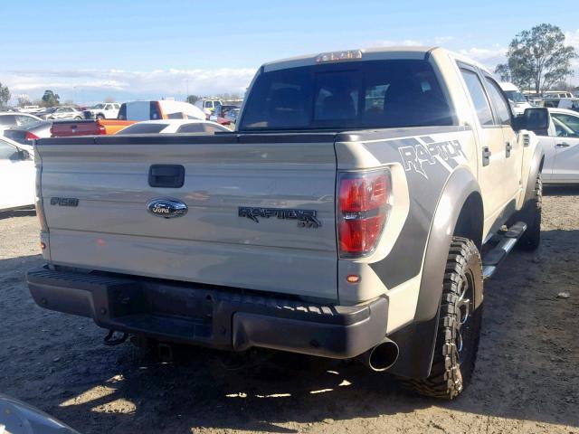 1FTFW1R63DFA07520 - 2013 FORD F150 SVT R GRAY photo 4