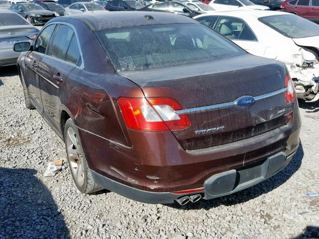 1FAHP2EW3AG142686 - 2010 FORD TAURUS SEL BURGUNDY photo 3