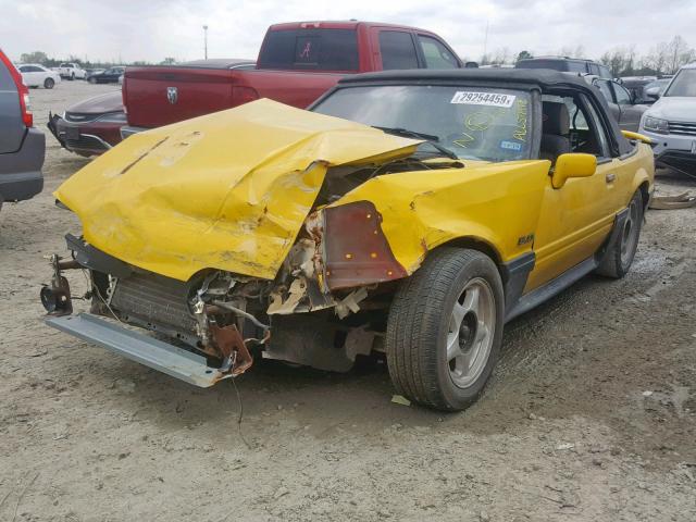1FABP44E7KF144880 - 1989 FORD MUSTANG LX YELLOW photo 2
