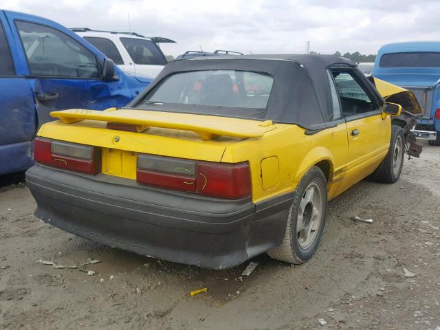 1FABP44E7KF144880 - 1989 FORD MUSTANG LX YELLOW photo 4