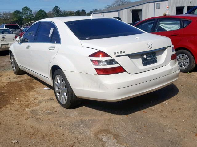 WDDNG71X77A069266 - 2007 MERCEDES-BENZ S 550 WHITE photo 3