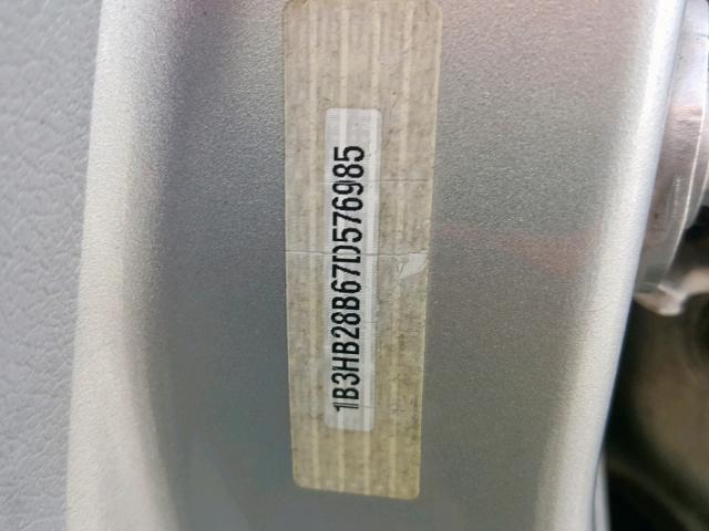 1B3HB28B67D576985 - 2007 DODGE CALIBER SILVER photo 10