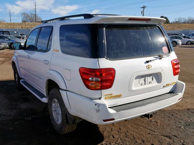 5TDBT48A32S088966 - 2002 TOYOTA SEQUOIA LI WHITE photo 3