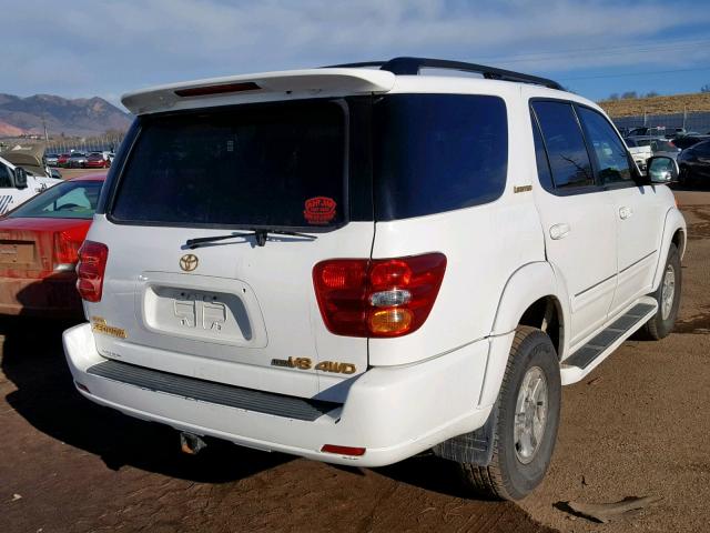 5TDBT48A32S088966 - 2002 TOYOTA SEQUOIA LI WHITE photo 4