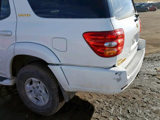 5TDBT48A32S088966 - 2002 TOYOTA SEQUOIA LI WHITE photo 9