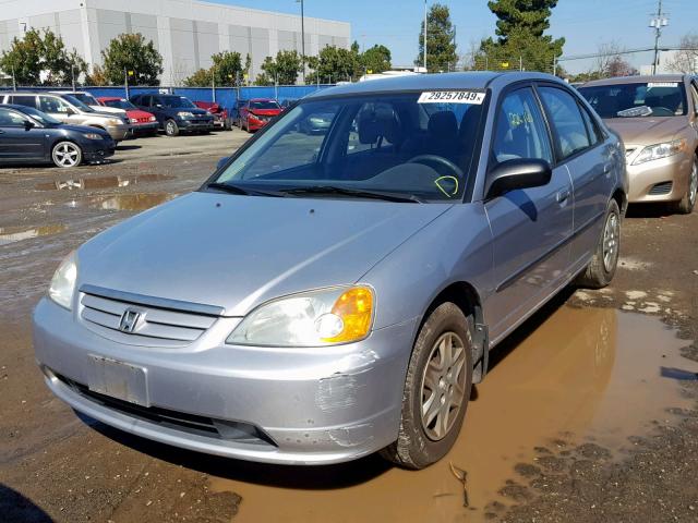 2HGES16443H947866 - 2003 HONDA CIVIC DX SILVER photo 2