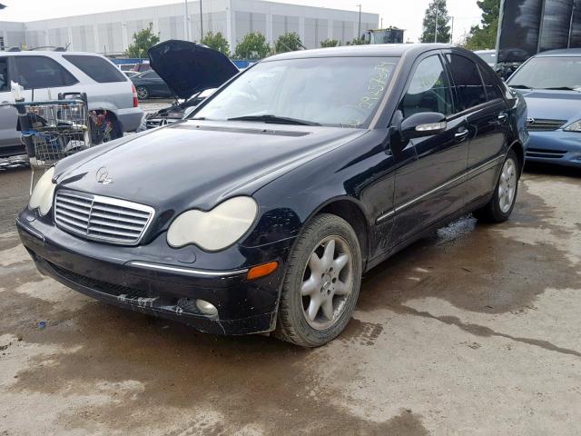 WDBRF61J22F159245 - 2002 MERCEDES-BENZ C 240 BLACK photo 2