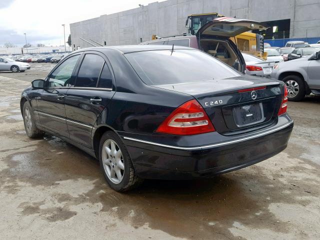 WDBRF61J22F159245 - 2002 MERCEDES-BENZ C 240 BLACK photo 3