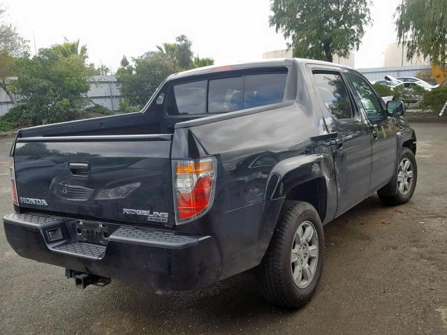 2HJYK16506H500911 - 2006 HONDA RIDGELINE BLACK photo 4