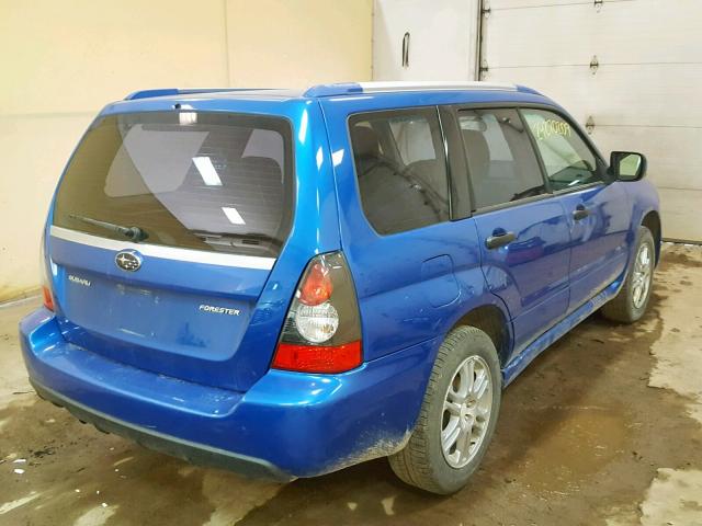 JF1SG66668H721834 - 2008 SUBARU FORESTER S BLUE photo 4