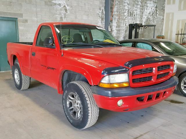 1B7GG26X41S351042 - 2001 DODGE DAKOTA RED photo 1