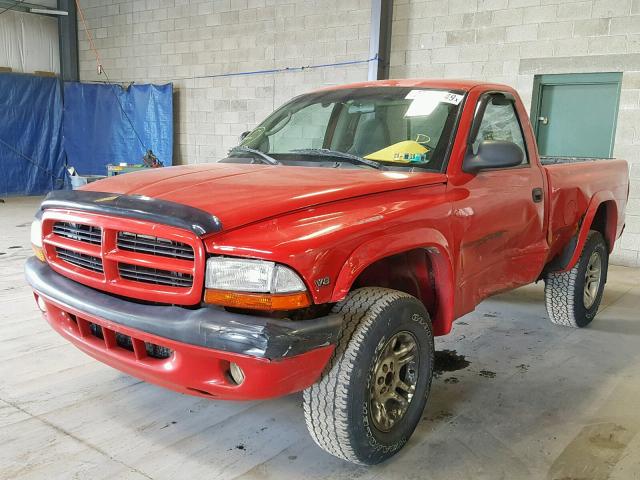 1B7GG26X41S351042 - 2001 DODGE DAKOTA RED photo 2