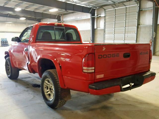 1B7GG26X41S351042 - 2001 DODGE DAKOTA RED photo 3