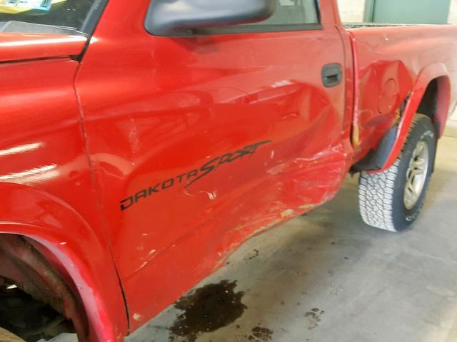 1B7GG26X41S351042 - 2001 DODGE DAKOTA RED photo 9